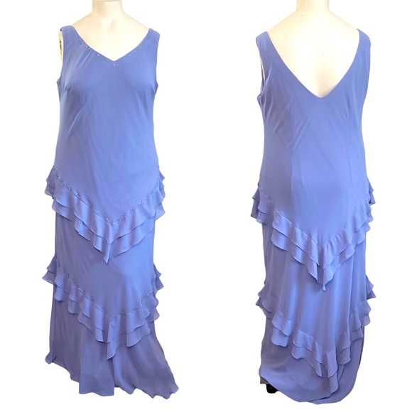 Alex Evenings Dresses & Skirts - Alex Evenings periwinkle blue tiered chiffon dress 22